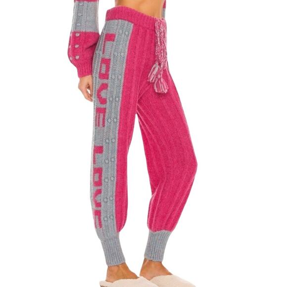Loveshackfancy Landana Pink Knit Jogger Lounge Sleep Yoga Pants Size XS NWT - Picture 3 of 12